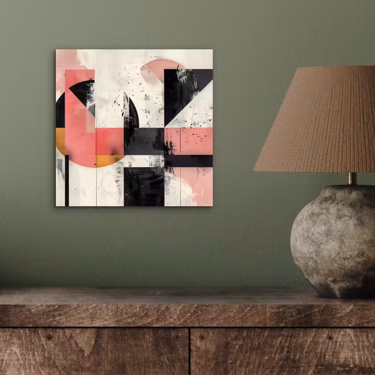 Aluminium schilderij - Roze - Abstract - Aesthetic - Modern - Vormen — 3