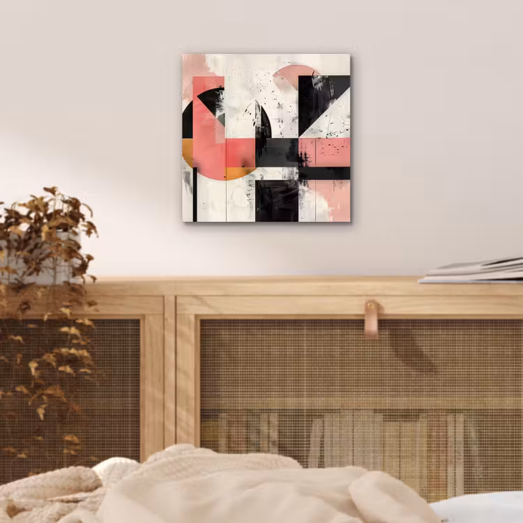 Aluminium schilderij - Roze - Abstract - Aesthetic - Modern - Vormen — 4