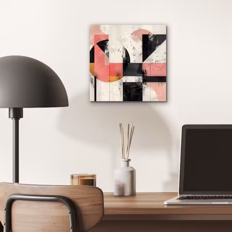 Aluminium schilderij - Roze - Abstract - Aesthetic - Modern - Vormen — 6