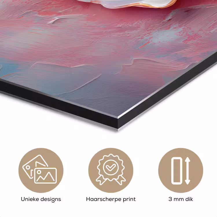 Aluminium schilderij - Schelp - Pastel - Pink — 7