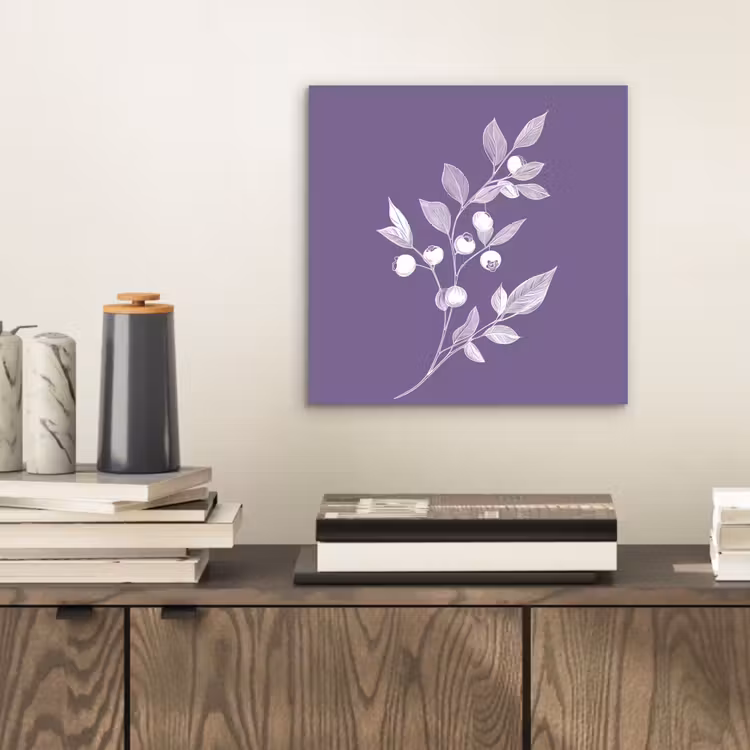 Aluminium schilderij - Tak - Sierlijk - Bladeren - Minimalistisch — 2