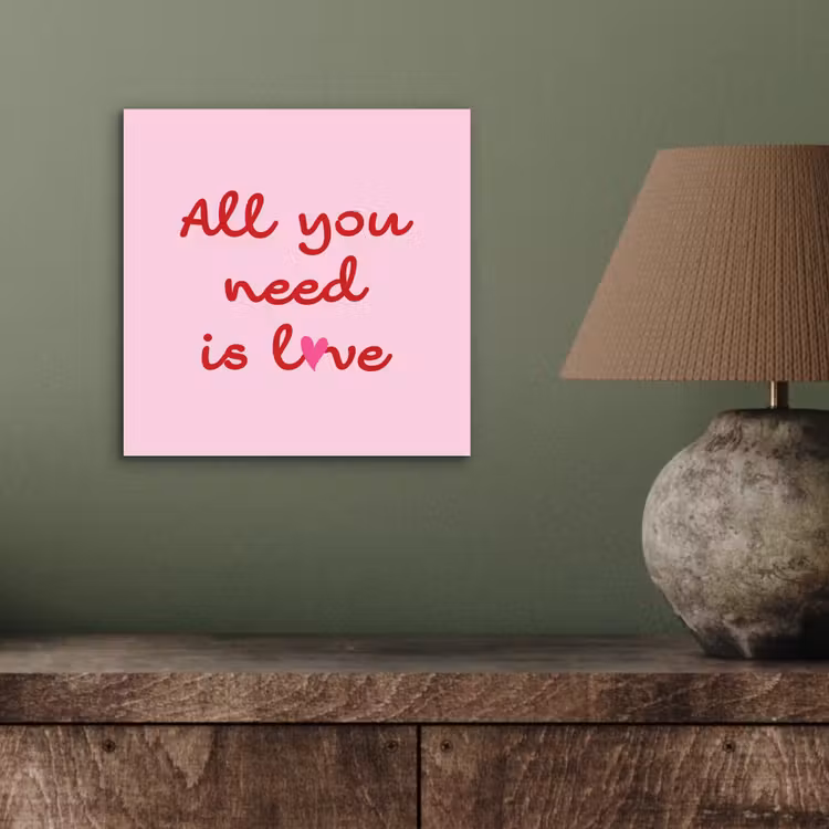 Aluminium schilderij - Tekst - Roze - Love - Hart — 3