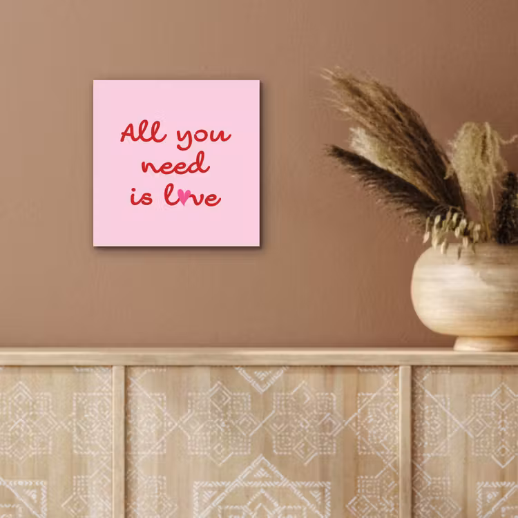Aluminium schilderij - Tekst - Roze - Love - Hart — 5