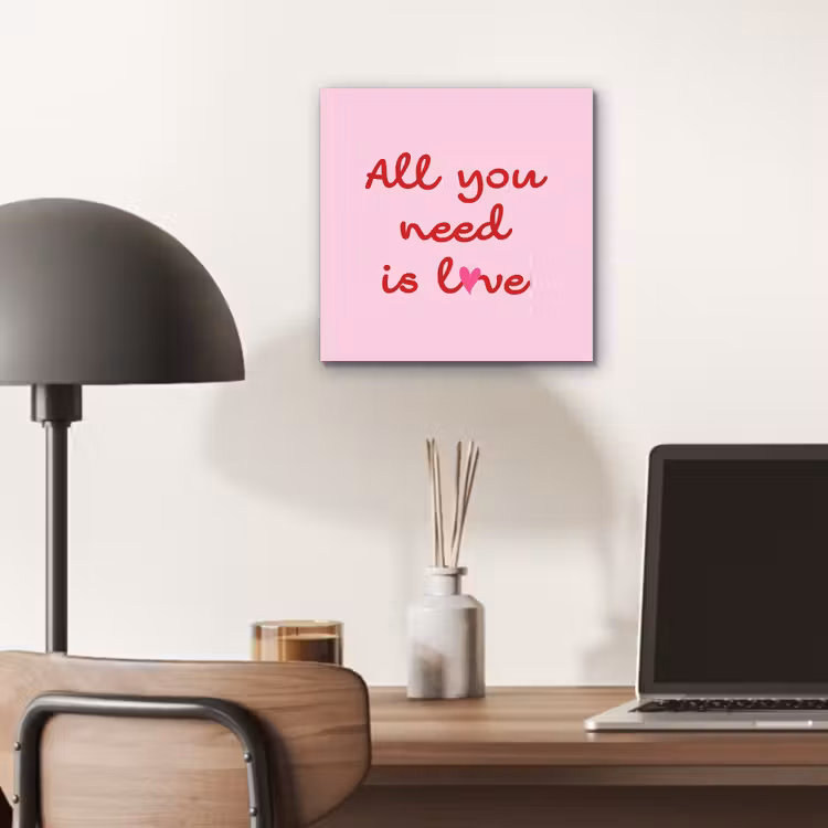 Aluminium schilderij - Tekst - Roze - Love - Hart — 6