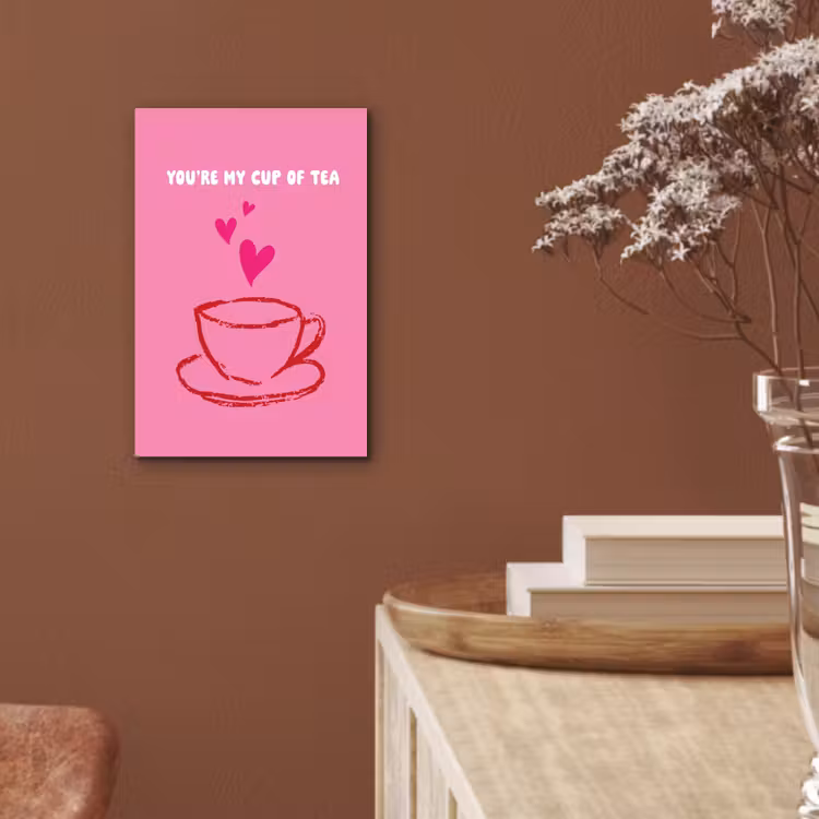Aluminium schilderij - Thee - Roze - Valentijn - Tekst — 5