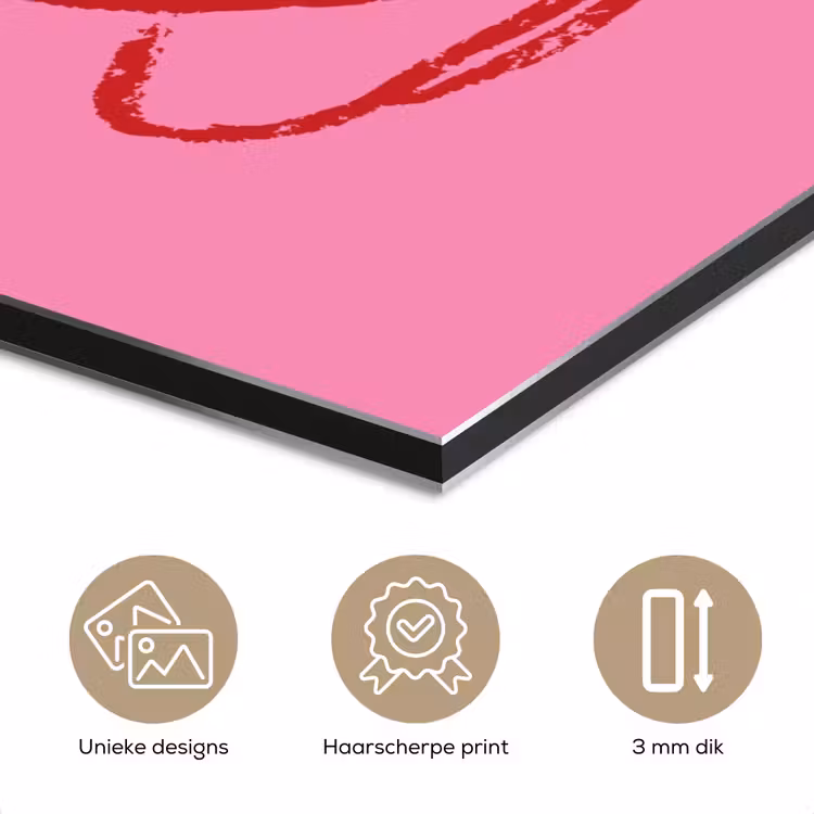 Aluminium schilderij - Thee - Roze - Valentijn - Tekst — 7