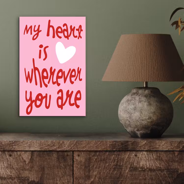 Aluminium schilderij - Valentijn - Hart - Liefde - Roze — 3