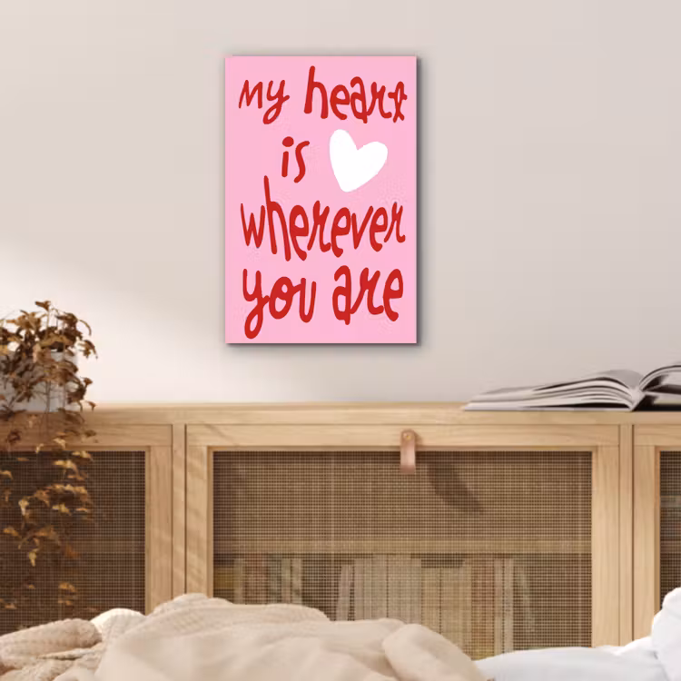 Aluminium schilderij - Valentijn - Hart - Liefde - Roze — 4