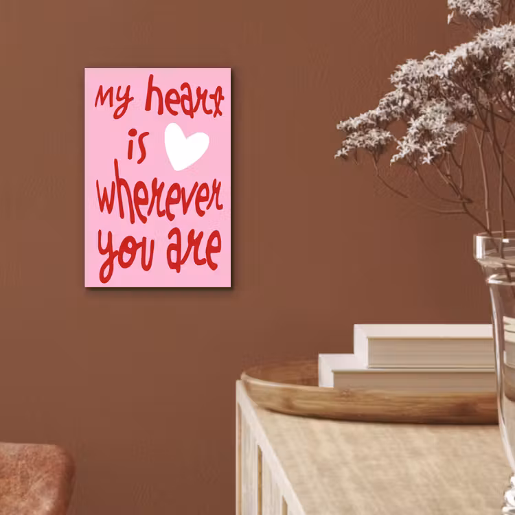 Aluminium schilderij - Valentijn - Hart - Liefde - Roze — 5