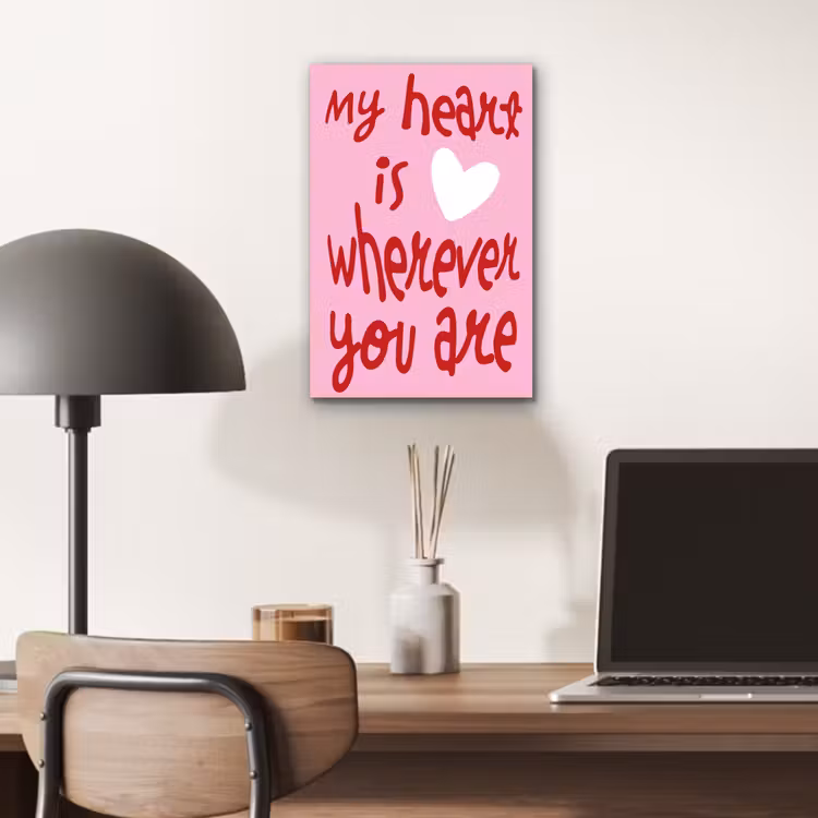 Aluminium schilderij - Valentijn - Hart - Liefde - Roze — 6
