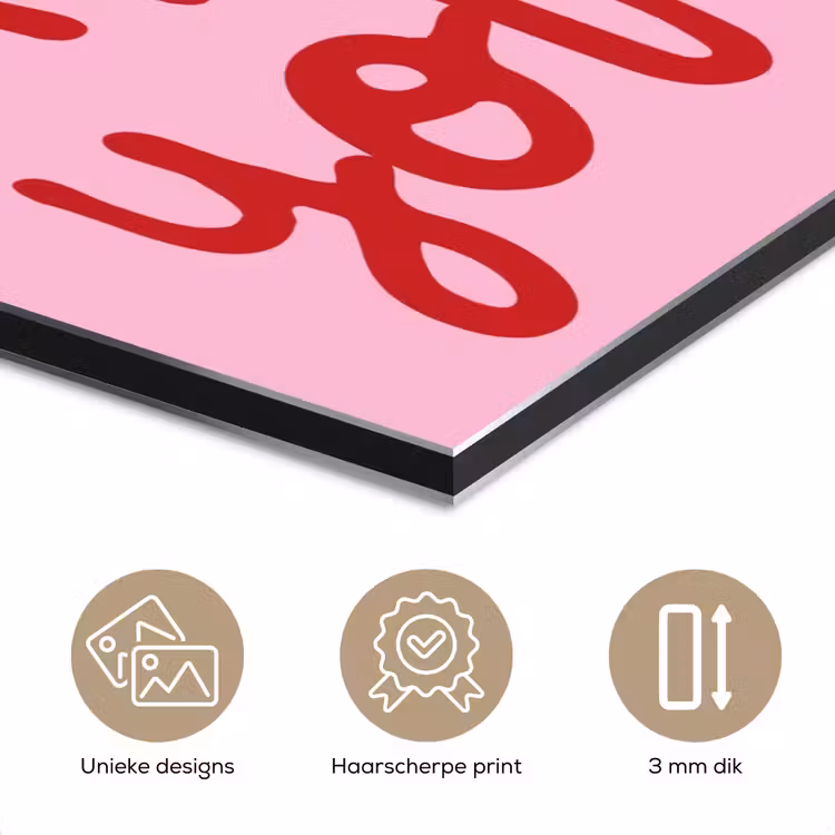 Aluminium schilderij - Valentijn - Hart - Liefde - Roze — 7