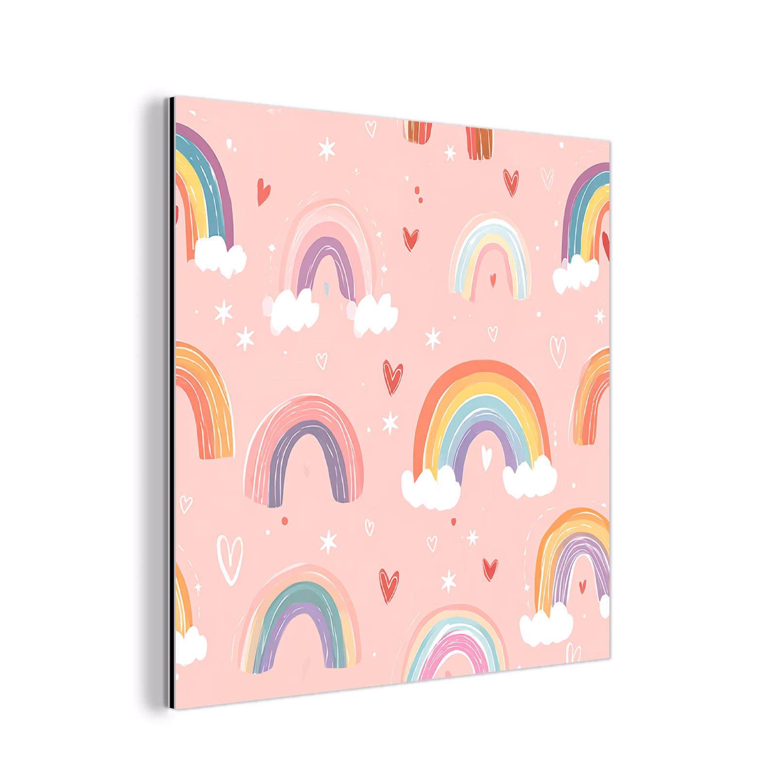 Aluminium schilderij - Regenboog - Patroon - Pastel — 1