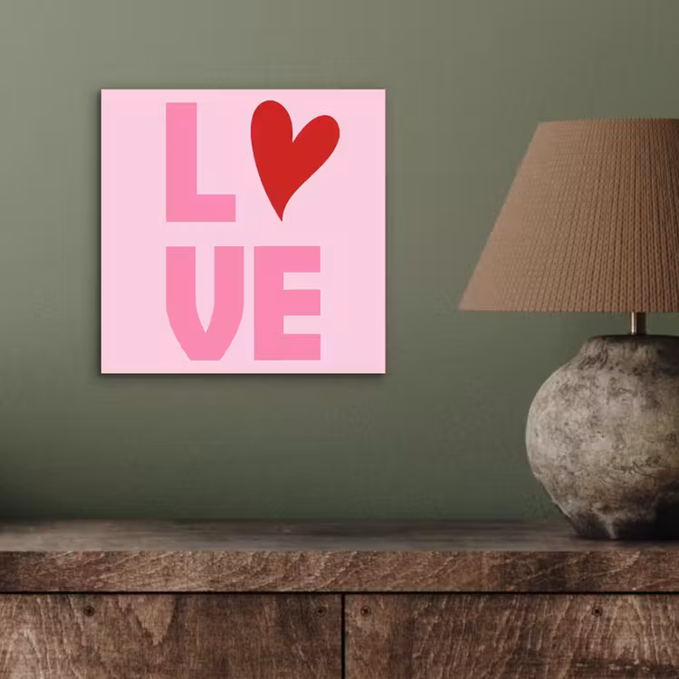 Aluminium schilderij - Love - Roze - Hart - Valentijn — 3