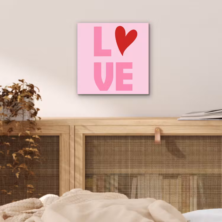 Aluminium schilderij - Love - Roze - Hart - Valentijn — 4