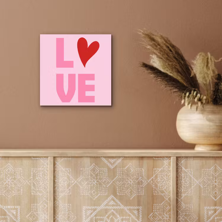 Aluminium schilderij - Love - Roze - Hart - Valentijn — 5