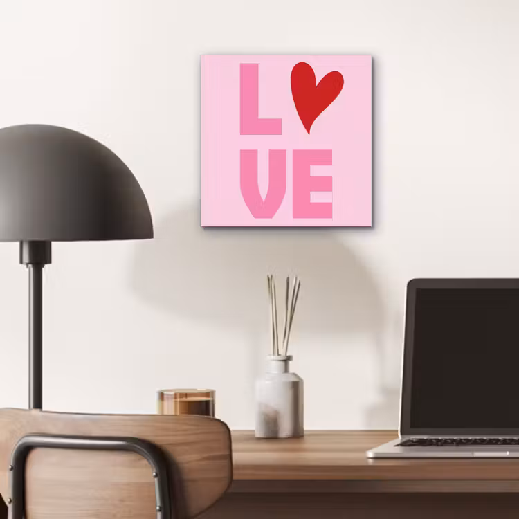 Aluminium schilderij - Love - Roze - Hart - Valentijn — 6