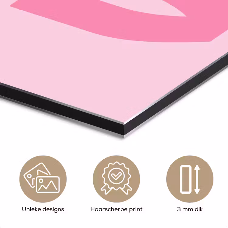 Aluminium schilderij - Love - Roze - Hart - Valentijn — 7