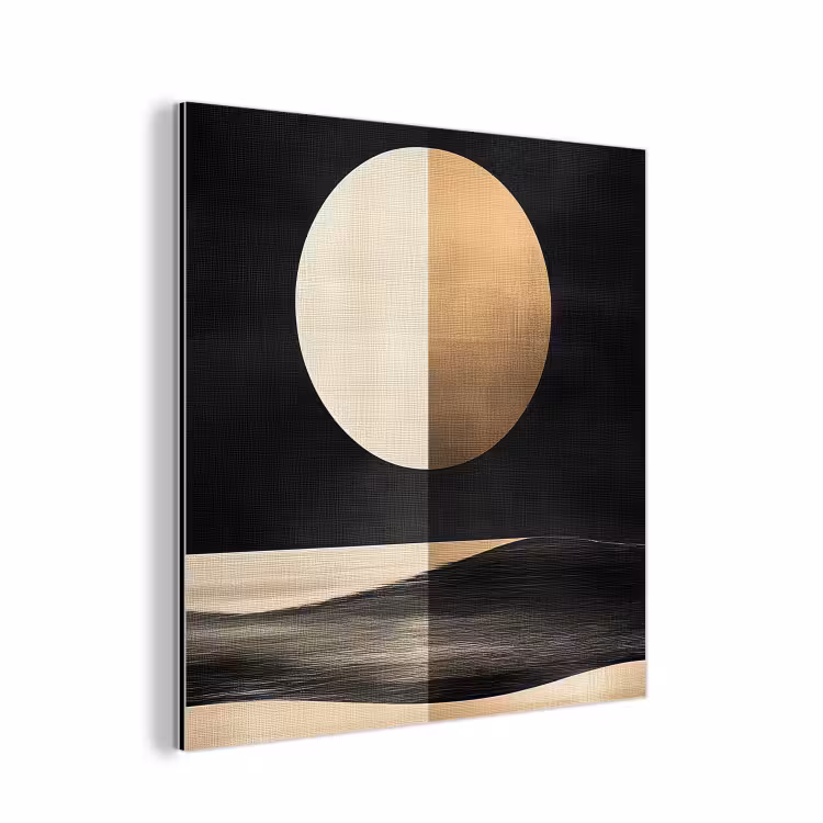 Aluminium schilderij - Maan - Cirkel - Goud — 1