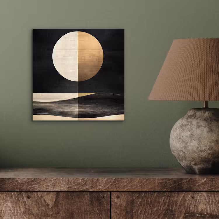 Aluminium schilderij - Maan - Cirkel - Goud — 3