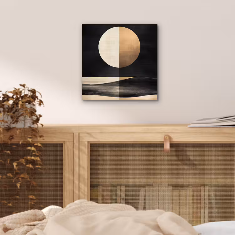 Aluminium schilderij - Maan - Cirkel - Goud — 4