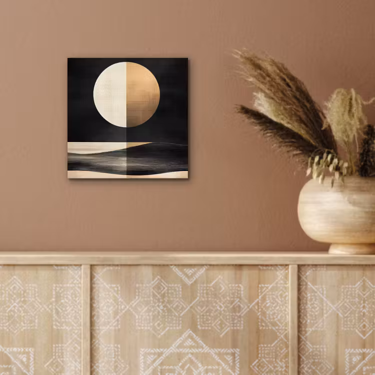 Aluminium schilderij - Maan - Cirkel - Goud — 5