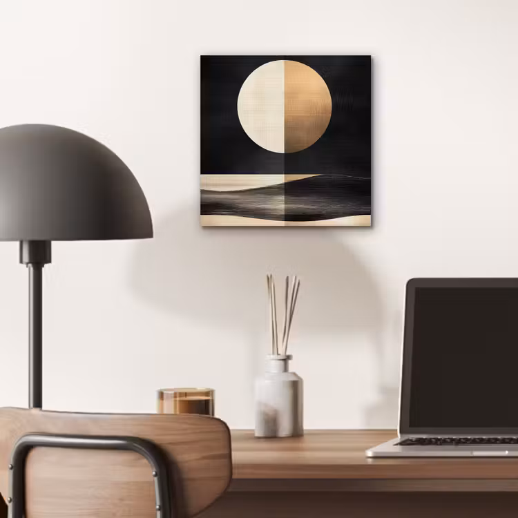 Aluminium schilderij - Maan - Cirkel - Goud — 6