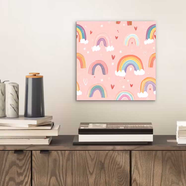 Aluminium schilderij - Regenboog - Patroon - Pastel — 2