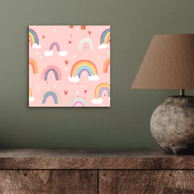 Aluminium schilderij - Regenboog - Patroon - Pastel — 3