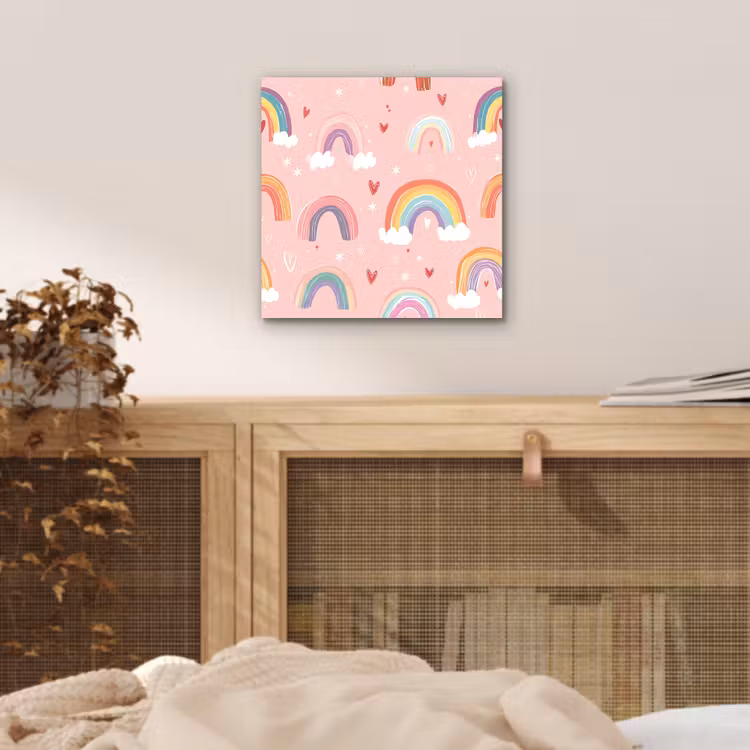 Aluminium schilderij - Regenboog - Patroon - Pastel — 4