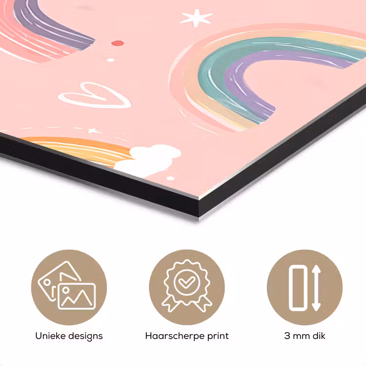 Aluminium schilderij - Regenboog - Patroon - Pastel — 7