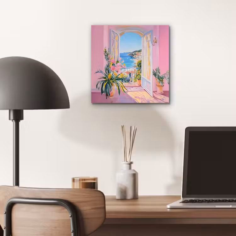 Aluminium schilderij - Roze - Buiten - Verf — 6