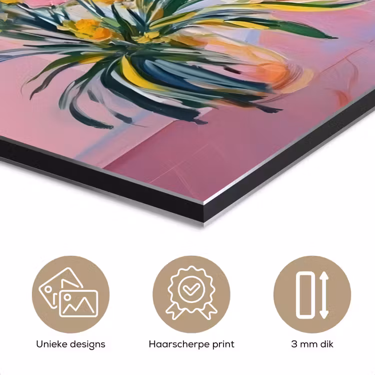 Aluminium schilderij - Roze - Buiten - Verf — 7