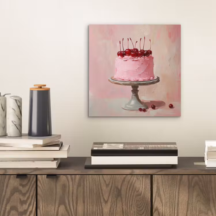 Aluminium schilderij - Taart - Pink - Cherry — 2