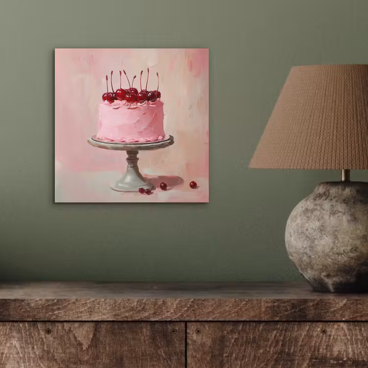Aluminium schilderij - Taart - Pink - Cherry — 3