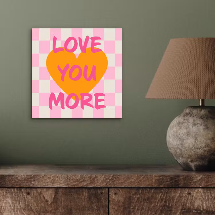 Aluminium schilderij - Valentijn - Love - Roze - Oranje — 3