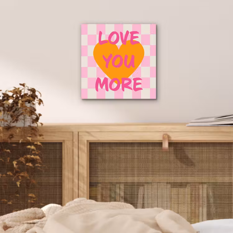 Aluminium schilderij - Valentijn - Love - Roze - Oranje — 4