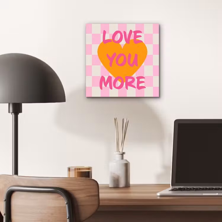 Aluminium schilderij - Valentijn - Love - Roze - Oranje — 6