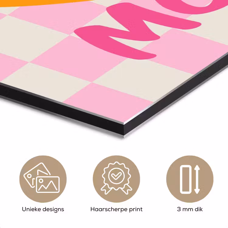 Aluminium schilderij - Valentijn - Love - Roze - Oranje — 7