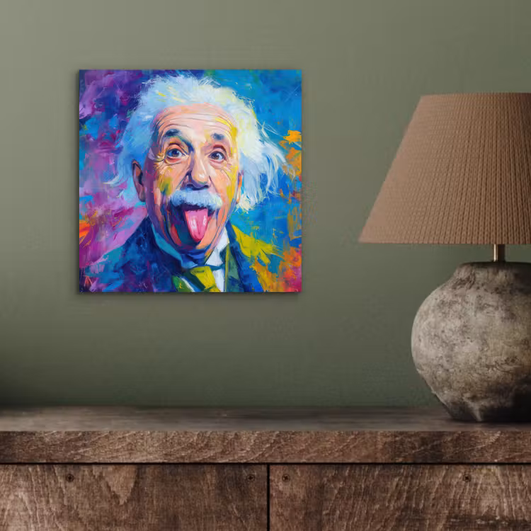 Aluminium schilderij - Oude man - Expressief - Kleurrijk — 3