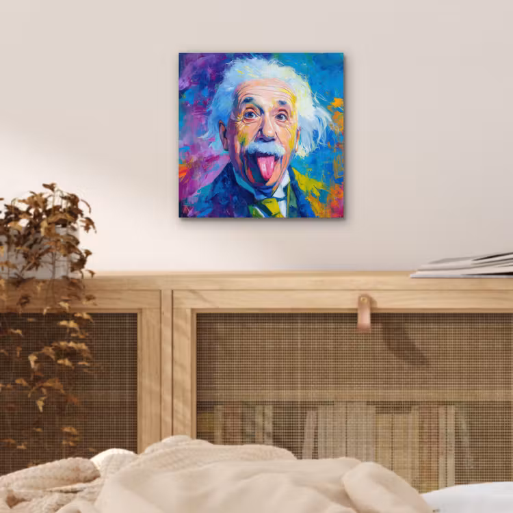 Aluminium schilderij - Oude man - Expressief - Kleurrijk — 4