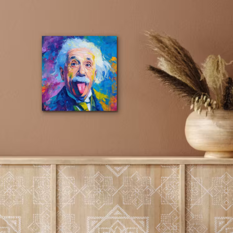 Aluminium schilderij - Oude man - Expressief - Kleurrijk — 5