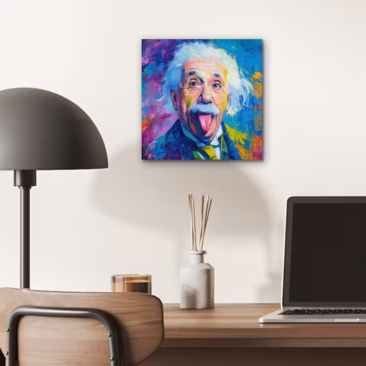 Aluminium schilderij - Oude man - Expressief - Kleurrijk — 6