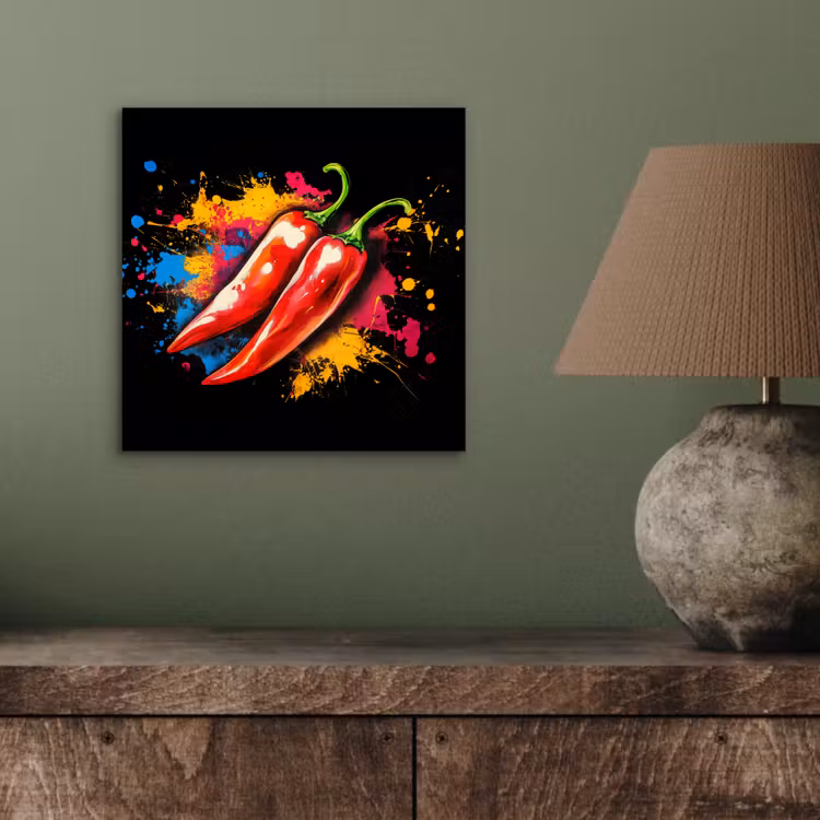 Aluminium schilderij - Peper - Graffiti - Verf - Abstract - Modern - Kleurrijk — 3