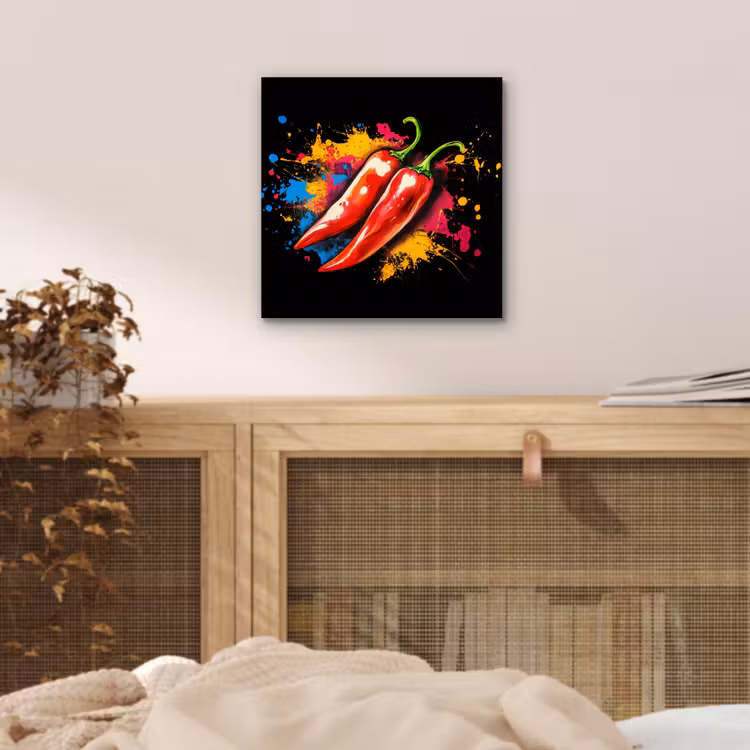 Aluminium schilderij - Peper - Graffiti - Verf - Abstract - Modern - Kleurrijk — 4