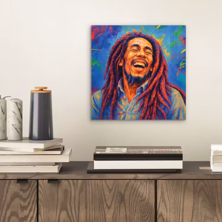 Aluminium schilderij - Regenboogkleuren - Man - schilderij — 2