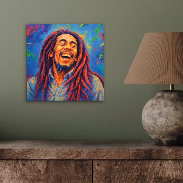 Aluminium schilderij - Regenboogkleuren - Man - schilderij — 3