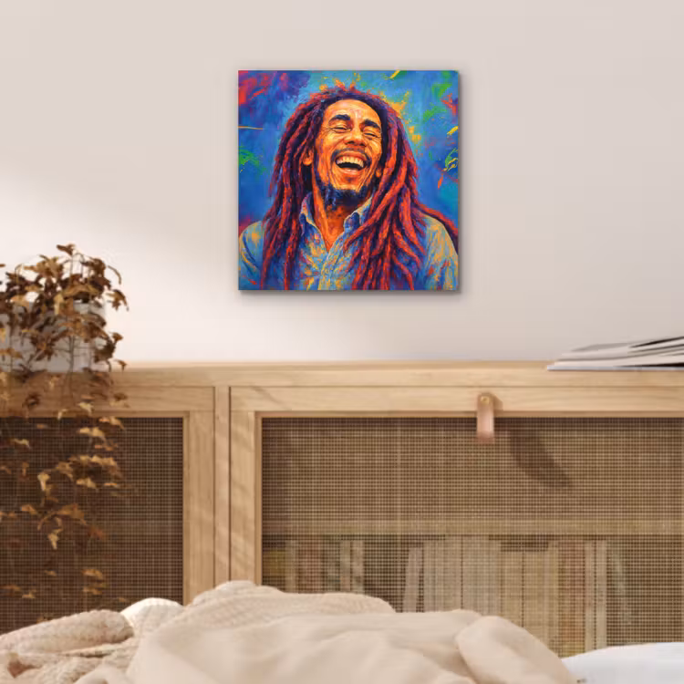 Aluminium schilderij - Regenboogkleuren - Man - schilderij — 4