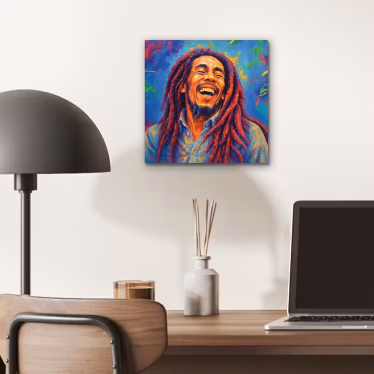 Aluminium schilderij - Regenboogkleuren - Man - schilderij — 6