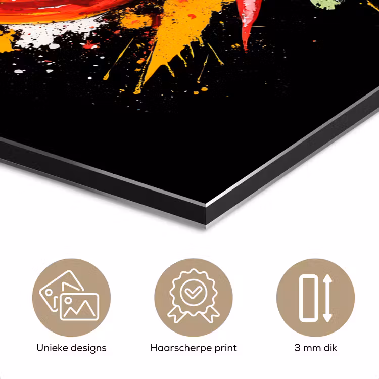Aluminium schilderij - Tomaat - Avocado - Peper - Graffiti - Verf - Modern — 7