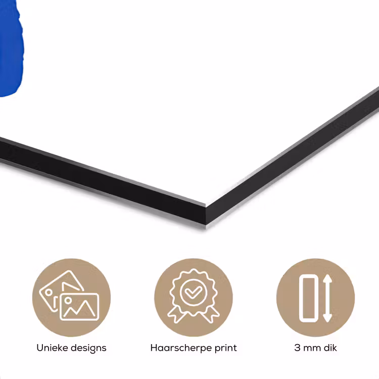 Aluminium schilderij - Vis - Minimalistisch - Blauw - Lijn — 7